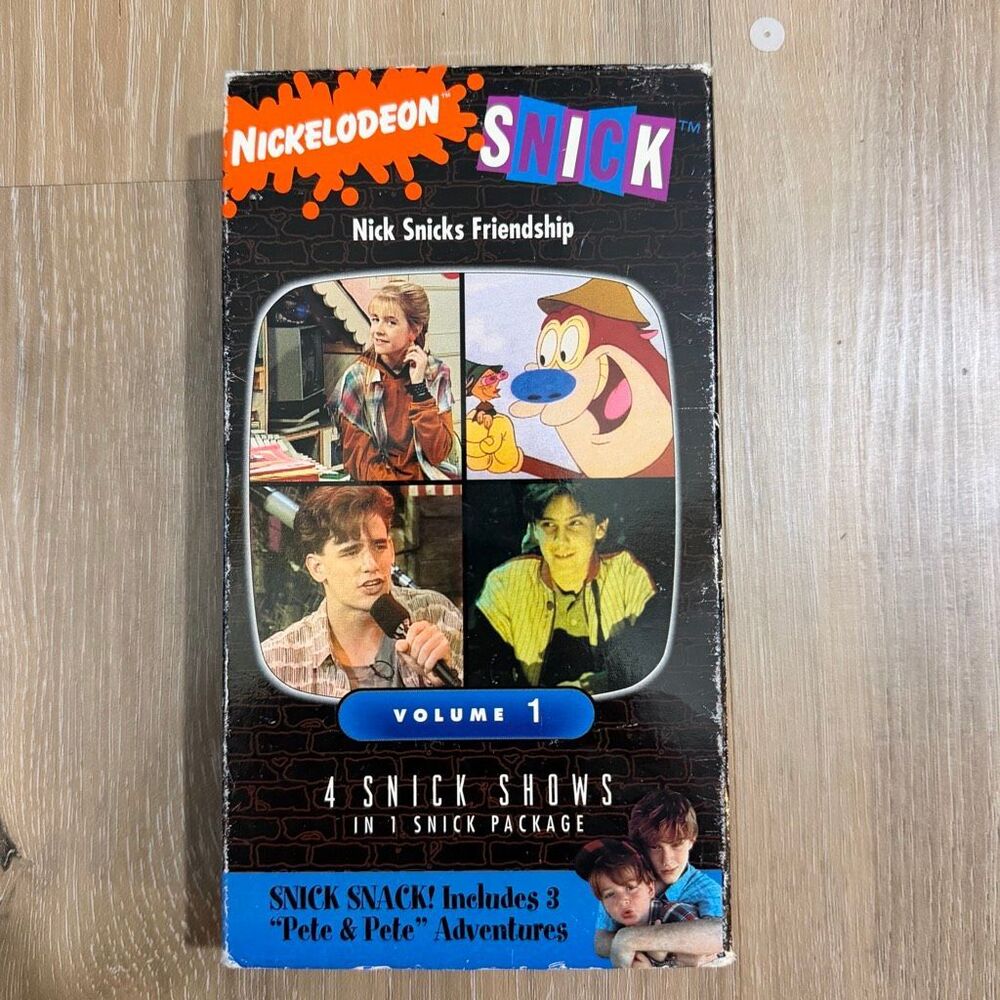 Vintage Nickelodeon SNICK Volume 1 VHS Tape 90s Orange Shell Kidcore Nostalgia